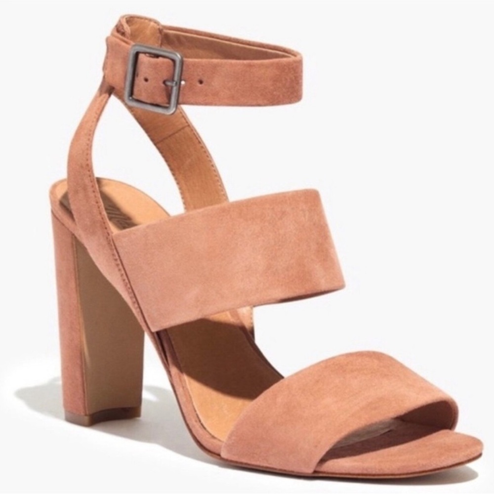 Madewell Octavia blush pink suede heels size 9.5